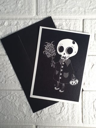 🖤 Postal print esqueleto niñ@ halloween 