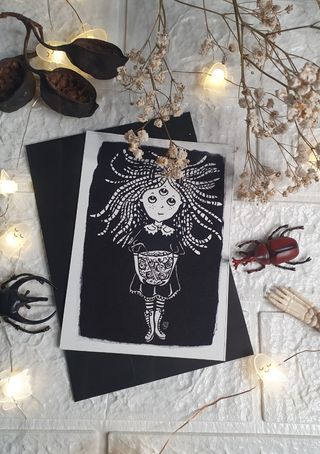 🖤 Print postal halloween medusa