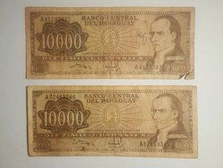 10000 Banconote 10000 Guaranies Banco Del Paraguay