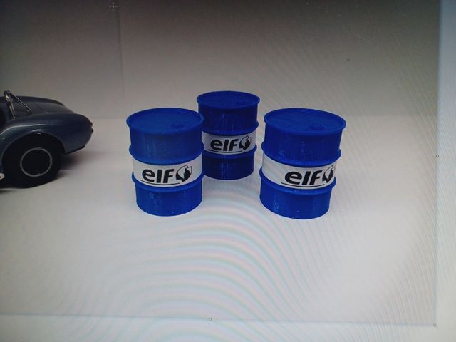 X3 barriles 3D decoración scalextric