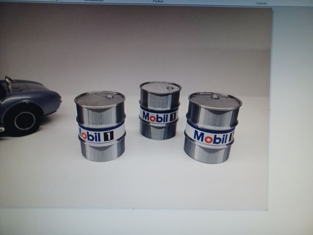 X3 barriles 3D decoración scalextric