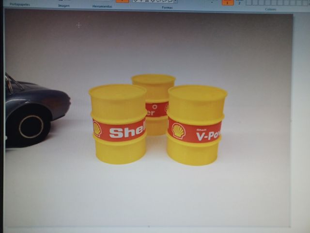 X3 barriles 3D decoración scalextric