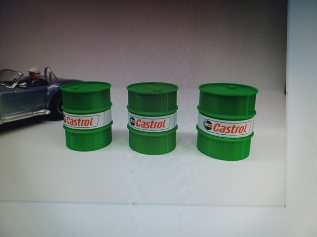 X3 barriles 3D decoración scalextric
