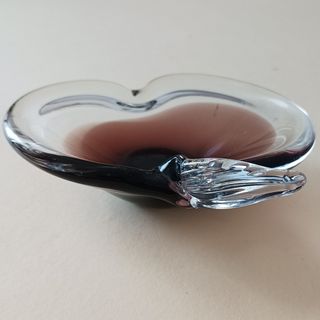 Posacenere in elegante vetro di Murano ambrato