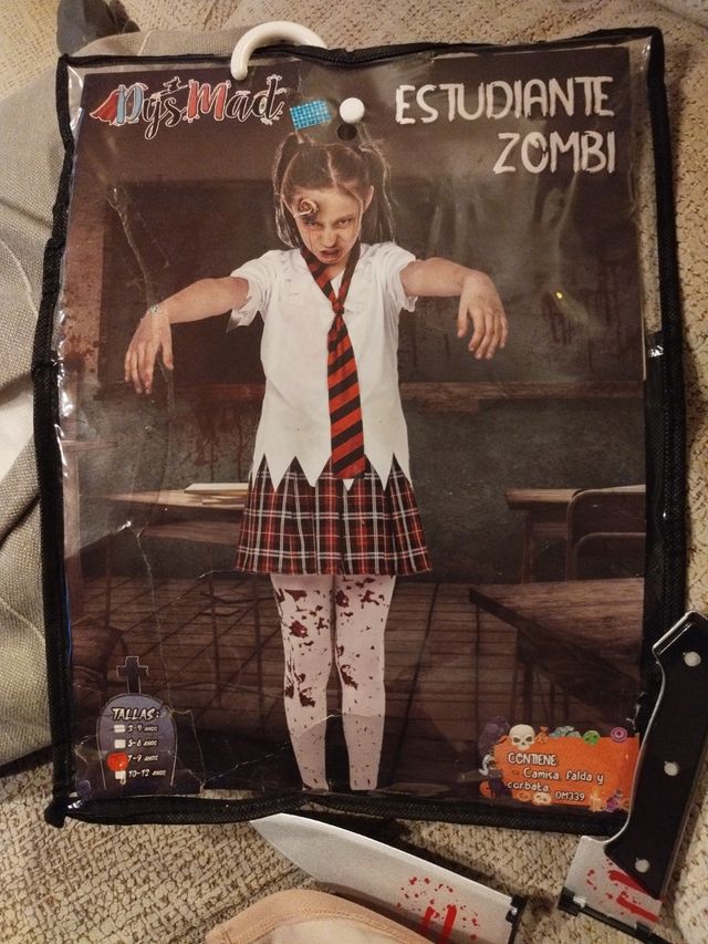 Disfraz de estudiante zombi 