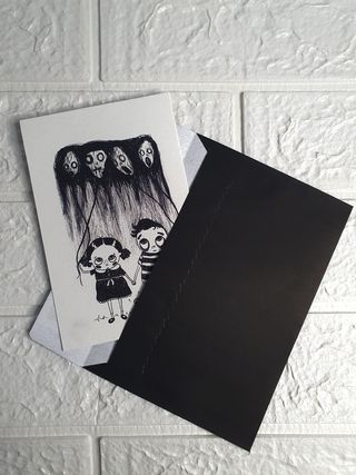 🖤 Postal print hermanos siniestros