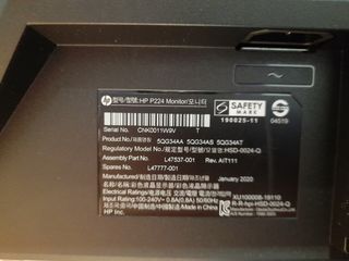 Monitor / Pantalla HP P224 21,5" LED  IPS FULL HD