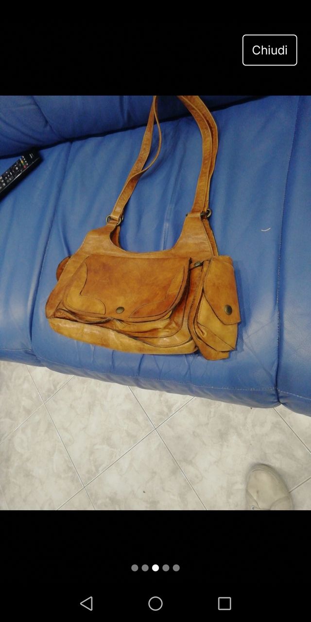 Borsa donna tracolla in pelle vintage anni 60