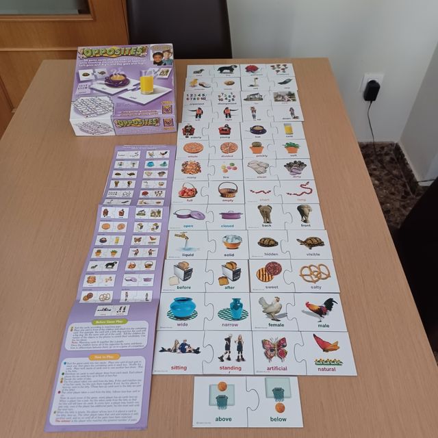 Juego mesa opposites antónimos inglés