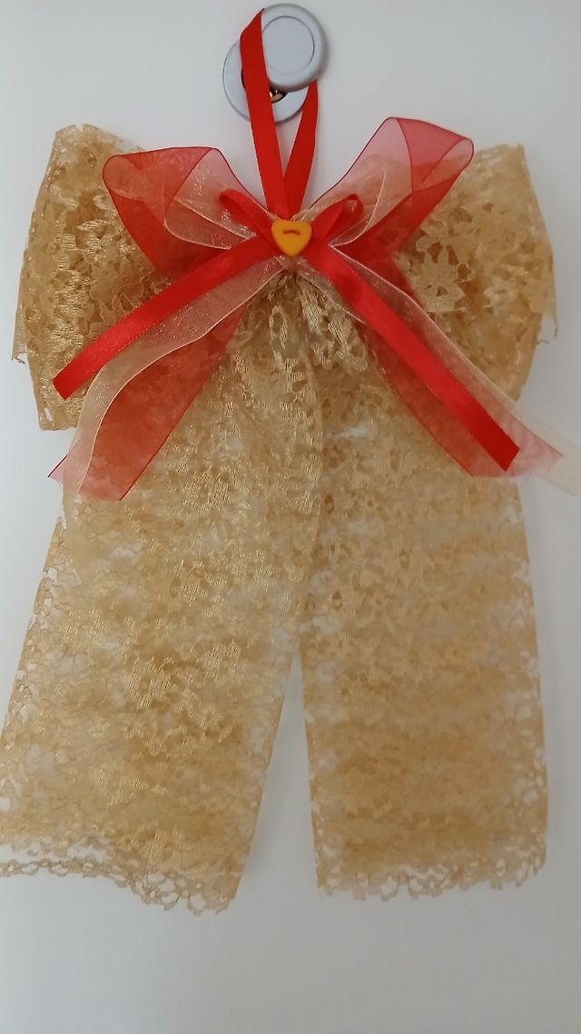 Fiocco natalizio pizzo oro fuoriporta Natale