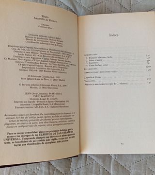 Libro El Lazarillo de Tormes, de Altaya