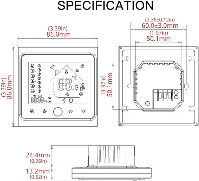 Termostato Decdeal BHT-002-GCLW