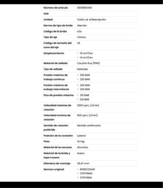 Bomba hidráulica donle Rexroth Class Valtra MF