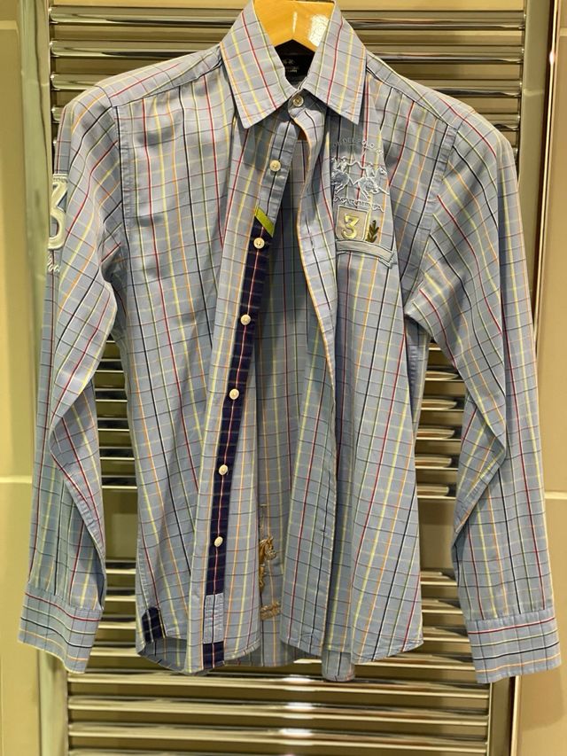 2 Camisas hombre La Martina y Boss cuadros talla L