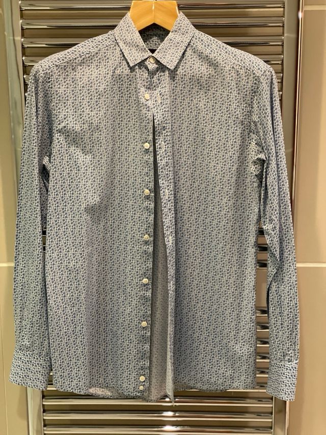 Camisa hombre Ermenegildo Zegna estampada turquesa