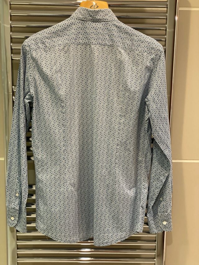 Camisa hombre Ermenegildo Zegna estampada turquesa