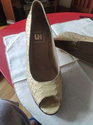 Zapatos piel natural de serpiente  pitón 
