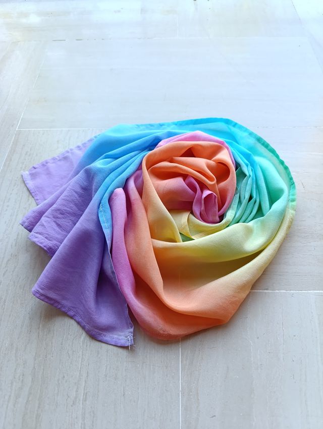 telo cotone dipinto a mano colori arcobaleno 22-06