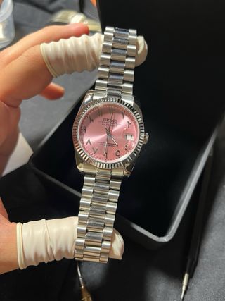 Seiko Baby Pink “Arabic” MOD