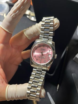 Seiko Baby Pink “Arabic” MOD