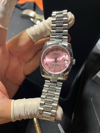 Seiko Baby Pink “Arabic” MOD