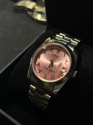 Seiko Baby Pink “Arabic” MOD