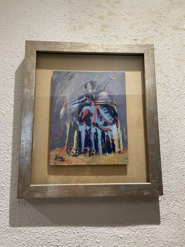 cuadro meninas con marco plateado