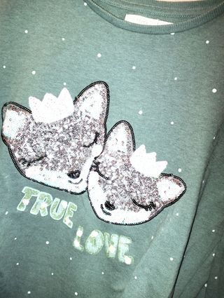 Sudadera de lentejuelas verdes niña