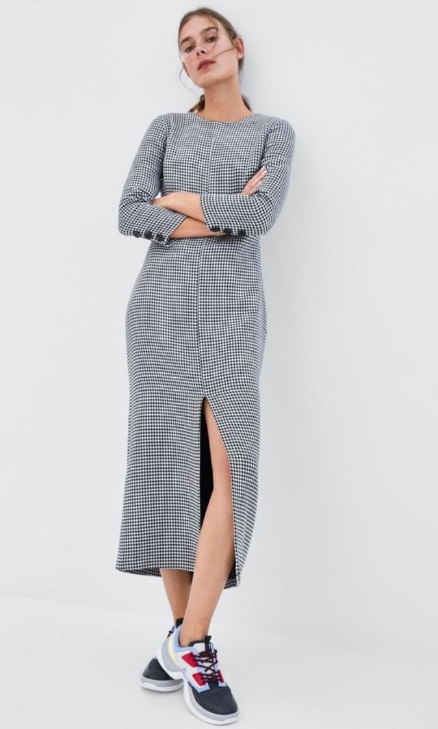 Vestido pata gallo ZARA