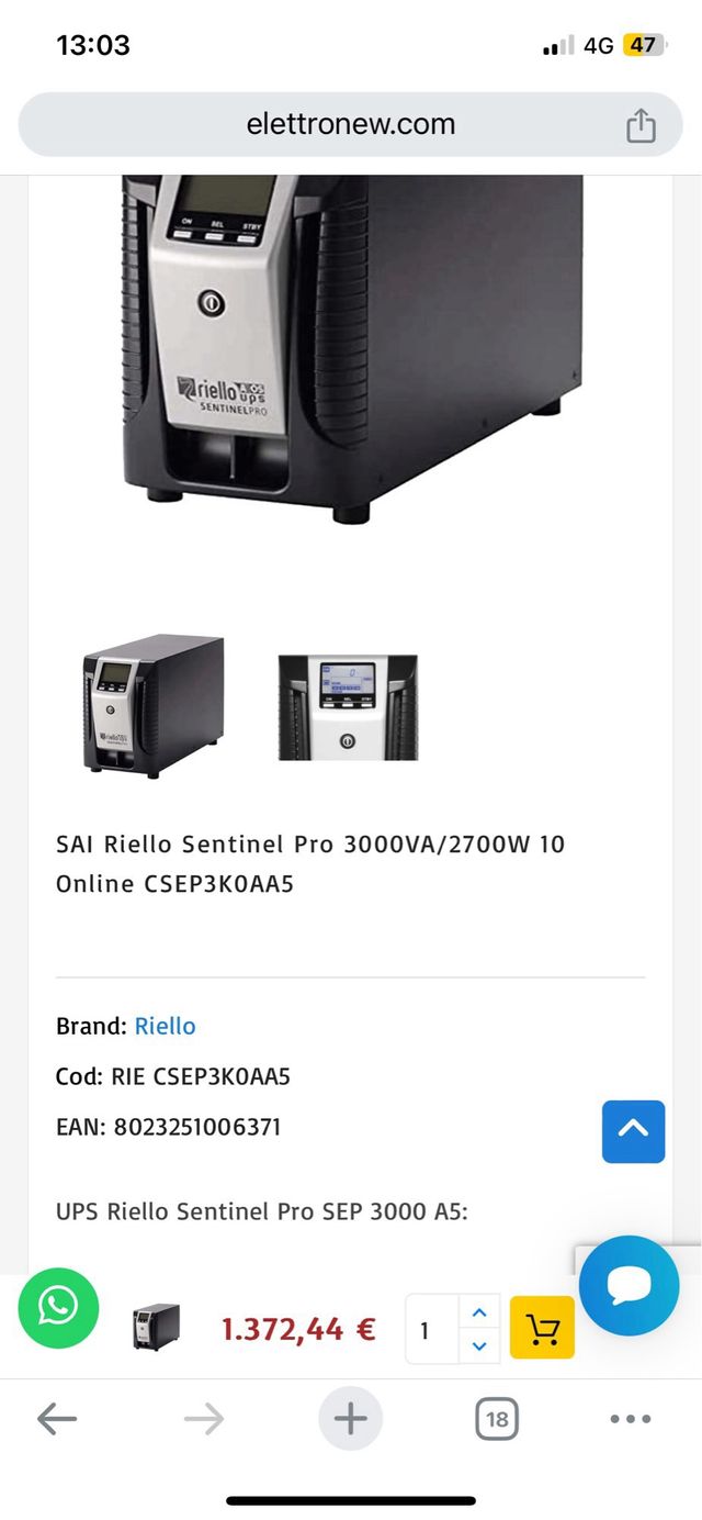 OCASION! SAI SENTINEL 3000va 2700w