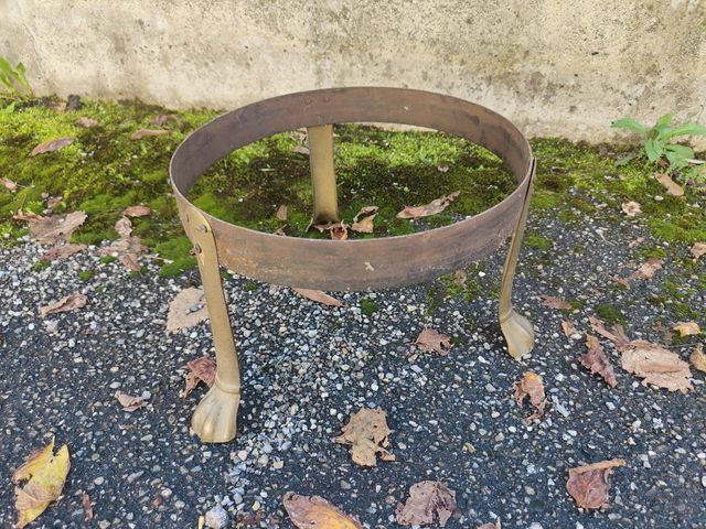 VECCHIO BRACERE in OTTONE/RAME con supporto