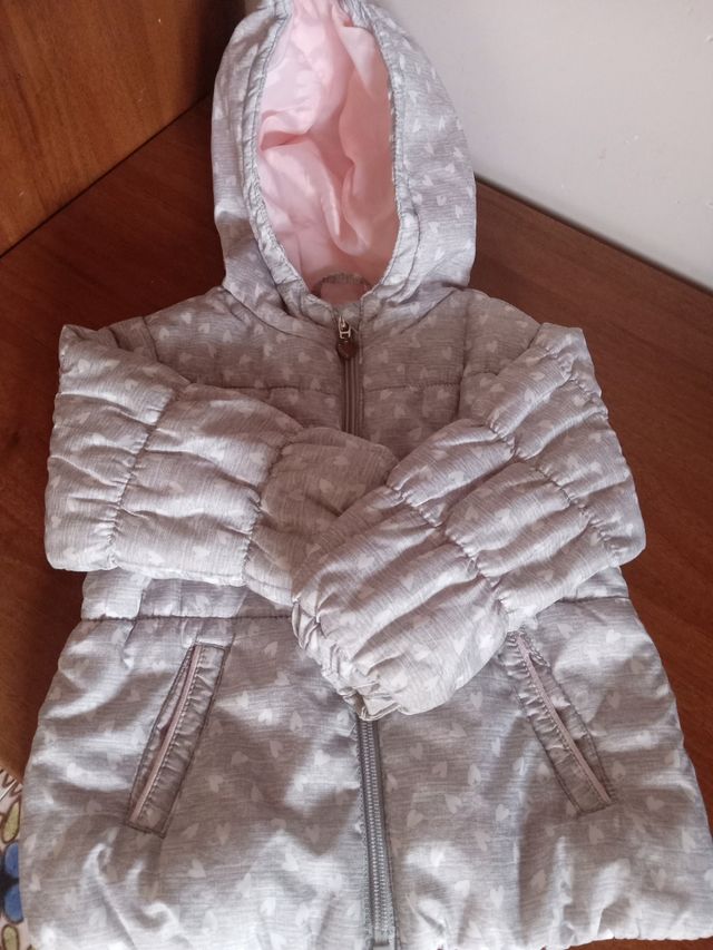 Giubbino invernale bimba grigio e rosa