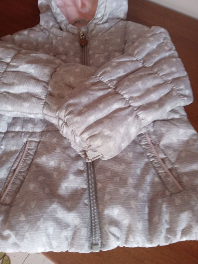 Giubbino invernale bimba grigio e rosa