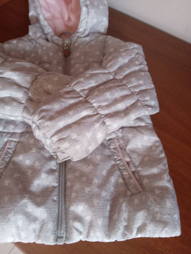 Giubbino invernale bimba grigio e rosa