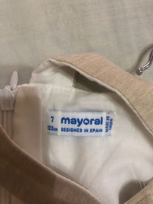 Vestido blanco roto niña Mayoral.Talla 7