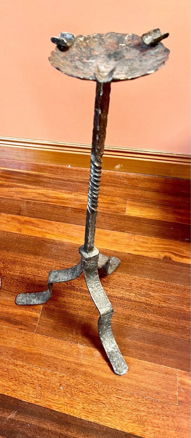 Paraguero y cenicero vintage forja