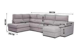 Sofá cama con canapé