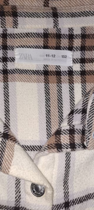 Camisa cuadros Zara talla 11-12 Años 