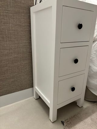 Mesilla de noche nueva madera lacada blanco Banak