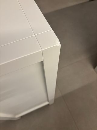 Mesilla de noche nueva madera lacada blanco Banak