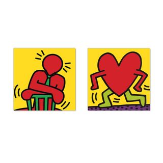 Set quadri Keith Haring dipinto a mano