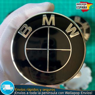 X4 Tapacubos BMW 68mm Tapabujes Emblemas Negros
