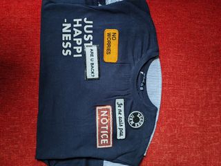 Camiseta manga 3/4 azul marino talla XS