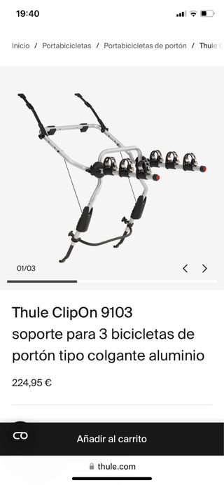 Portabicis Thule soporte 3 bicicletas