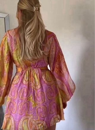 Vestido estampado cut out Zara Talla L 
