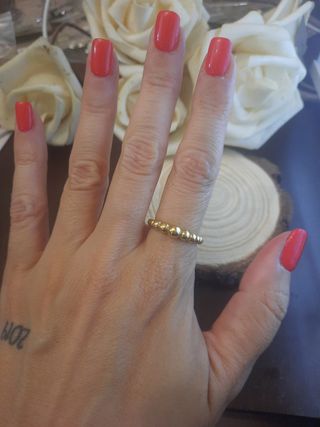 Precioso anillo plata chapado en oro