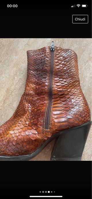 Stivali in anaconda con cerniera 