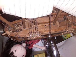 Maqueta de barco de madera antiguo 