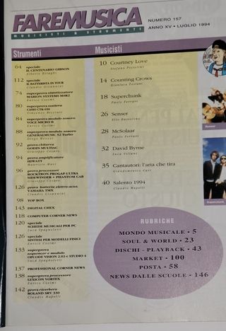 Rivista FARE MUSICA 157 luglio 1994