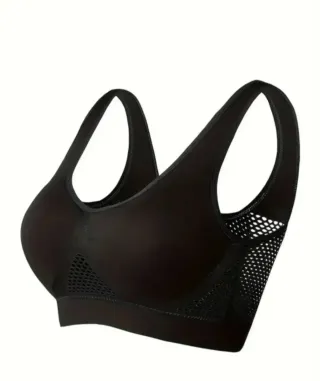Sujetador deportivo sin costuras L blanco/negro